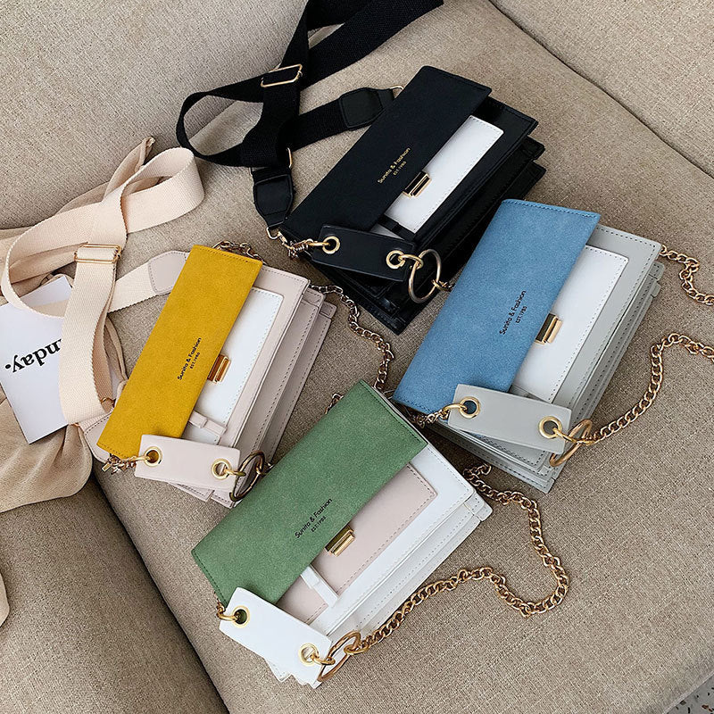 Fashion hit color crossbody small square bag