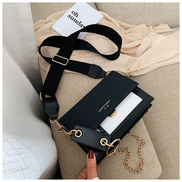 Fashion hit color crossbody small square bag