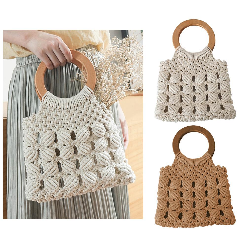 Fashion cotton rope straw women bags