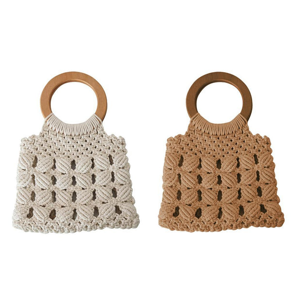 Fashion cotton rope straw women bags